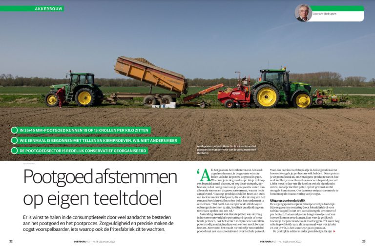 Afbeelding Pootgoed maximaal afstemmen op eigen teeltdoel