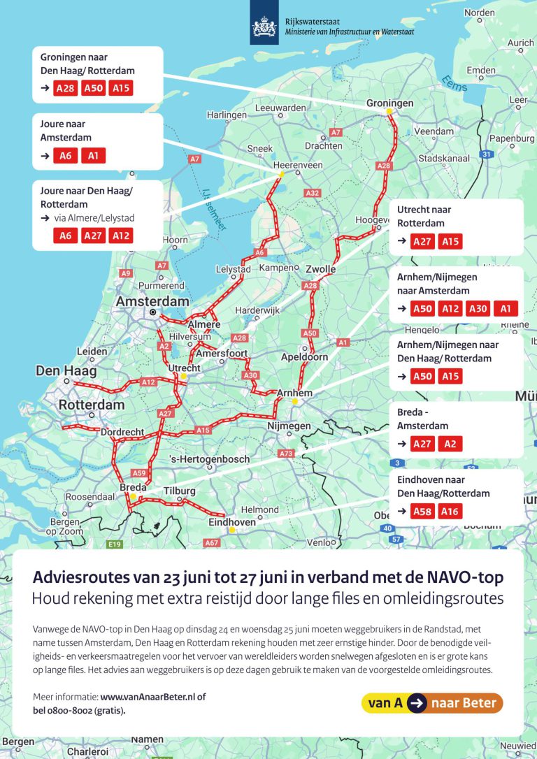 Afbeelding Wegafsluitingen voor NAVO-top